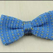 Комплект синего цвета желтый в горошек, с бантом двойной ткани высокого качества бутик Мужчины бантом