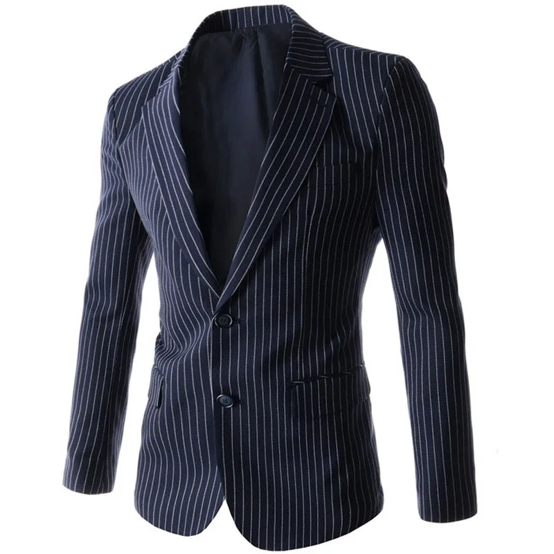 2015 New Arrival Stylish Mens Suits Striped Designer Slim Fit Casual