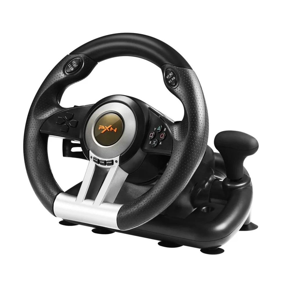 PXN V3II Racing Game Steering Wheel with Brake Pedal for PC/PS3/PS4/XBOX ONE/SWITCH