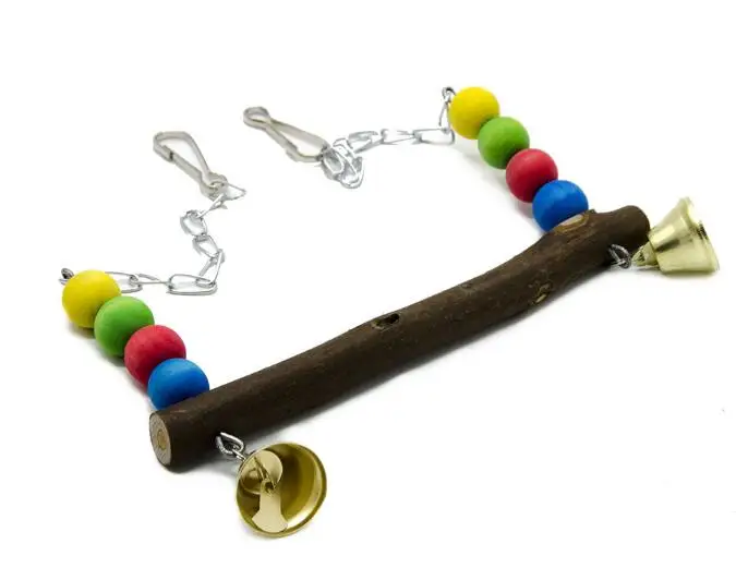 

1Pcs Small and Medium Parrot Swing Station Bar Log Colored Wooden Bead Pet Supplies