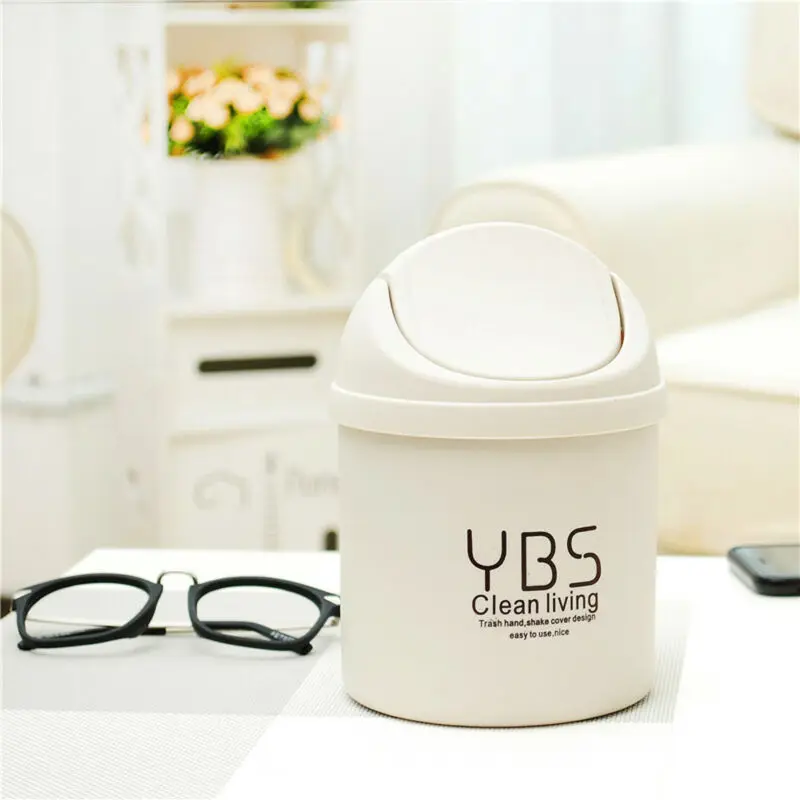 

Mini Desktops Mini Creative Covered Kitchen Living Room Trash Can Kitchen Waste Bin Sitting Room Toilet Trash Office Paper Baske
