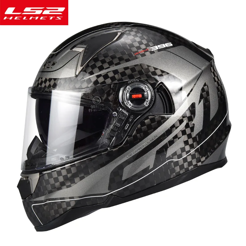 LS2 FF396 12K карбоновый шлем для мотоциклистов с двойным козырьком, противотуманные мото шлемы LS2 гоночный шлем ECE - Цвет: Gray frequency 2