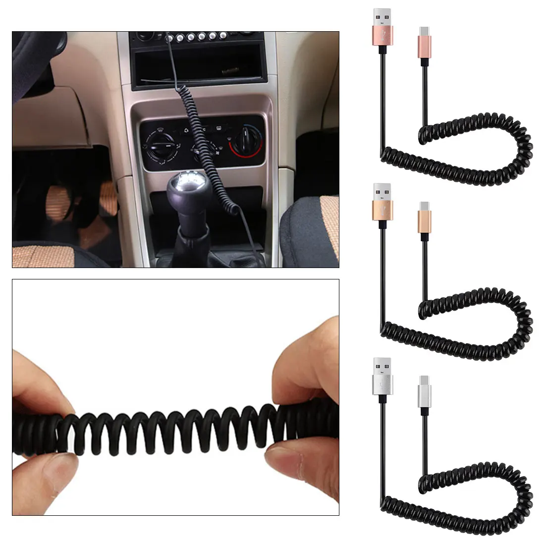 

Long Length Universal 1.2m Retractable Type C USB Charging Data Transmission Cable USB Charger for Huawei for Samsung