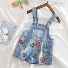 80-100 см высота лето с героями мультфильмов для маленьких мальчиков джинсовый комбинезон модный стиль мальчиков короткие джинсовые брюки детские джинсовые комбинезоны