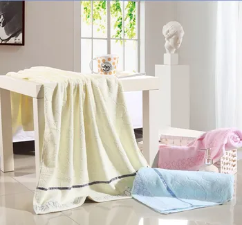 

Wholesale of 100% cotton Adults Bath towel size 70x140cm for shower 350gram per piece Jacquard 4 colors to choose (BH18)