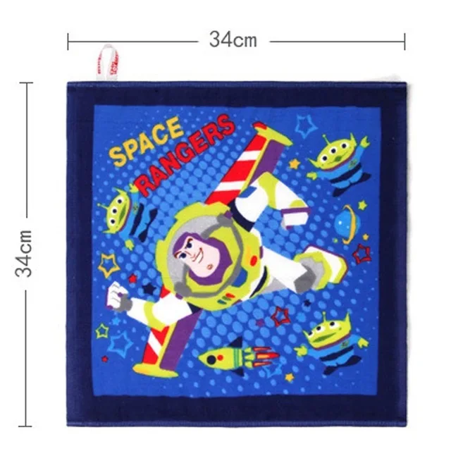 Disney Spider-Man Captain America Toy Story Kids Cotton Towel Square Towel Baby Kerchief Hand towel For Children gifts 34x34cm