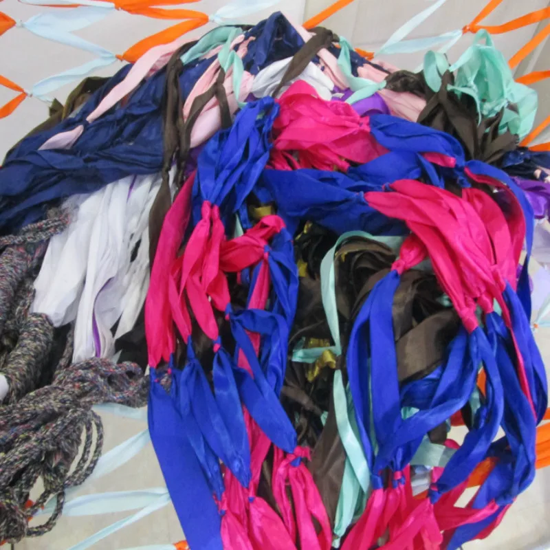 Ручная узелковая лента сетка гамак кемпинг кресло детская мебель красочные