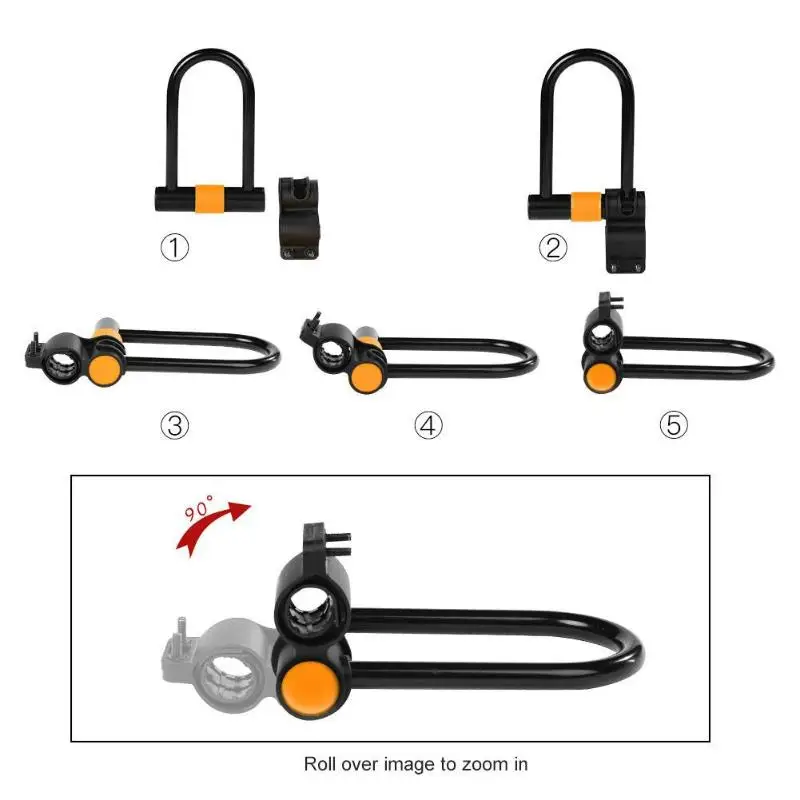U-образный замок, сверхмощный велосипедный замок, велосипедная скоба, монтажный кронштейн, стальной гибкий кабельный замок, двухвинтовой велосипедный u-замок с кабелем