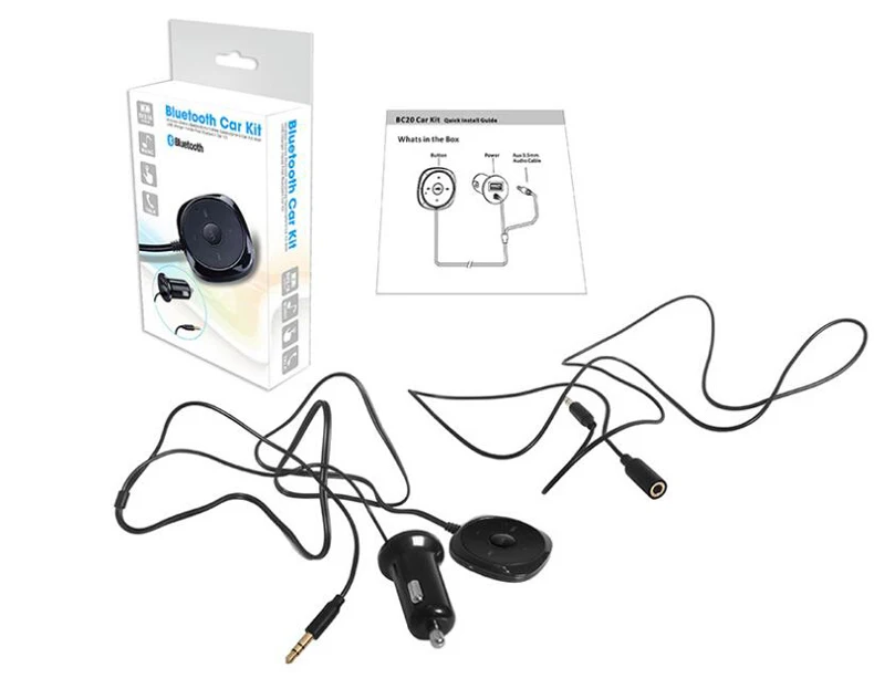 KWOKKER BC20 FM Transmitter Car Bluetooth Audio Receiver Car Bluetooth Handsfree USB Car Charger AUX Car Bluetooth Handsfree