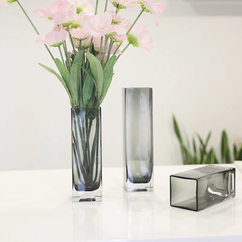 Square-straight-glass-vase-purple-gray-flower-vase-terrarium-glass-containers-Tabletop-vases-jarrones-decorativos-moderno