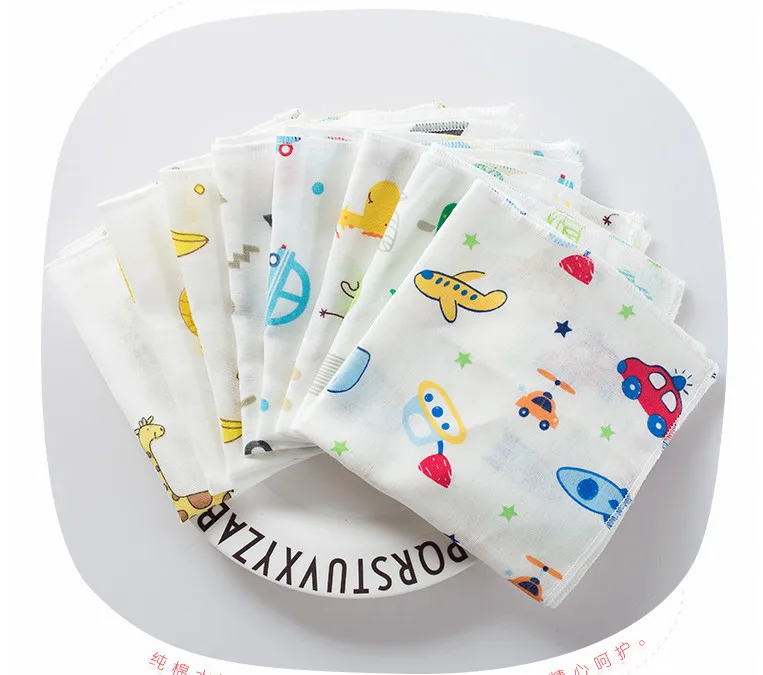 Мультяшный детский марлевый Платок Квадратный Карманный платок носовой платок с принтом детское портативное полотенце 21*21 см AD0438