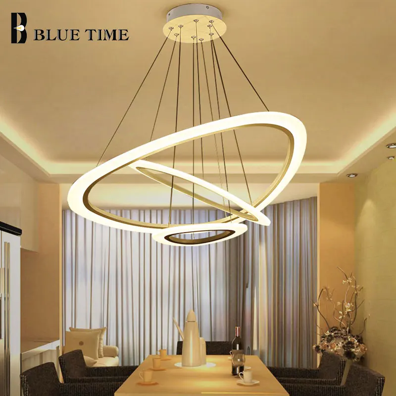 

White Rings Modern Led Ceiling Light For Living room Kitchen Dining room Luminaires Acrylic Led Chandelier Ceiling Lamp Fixtures