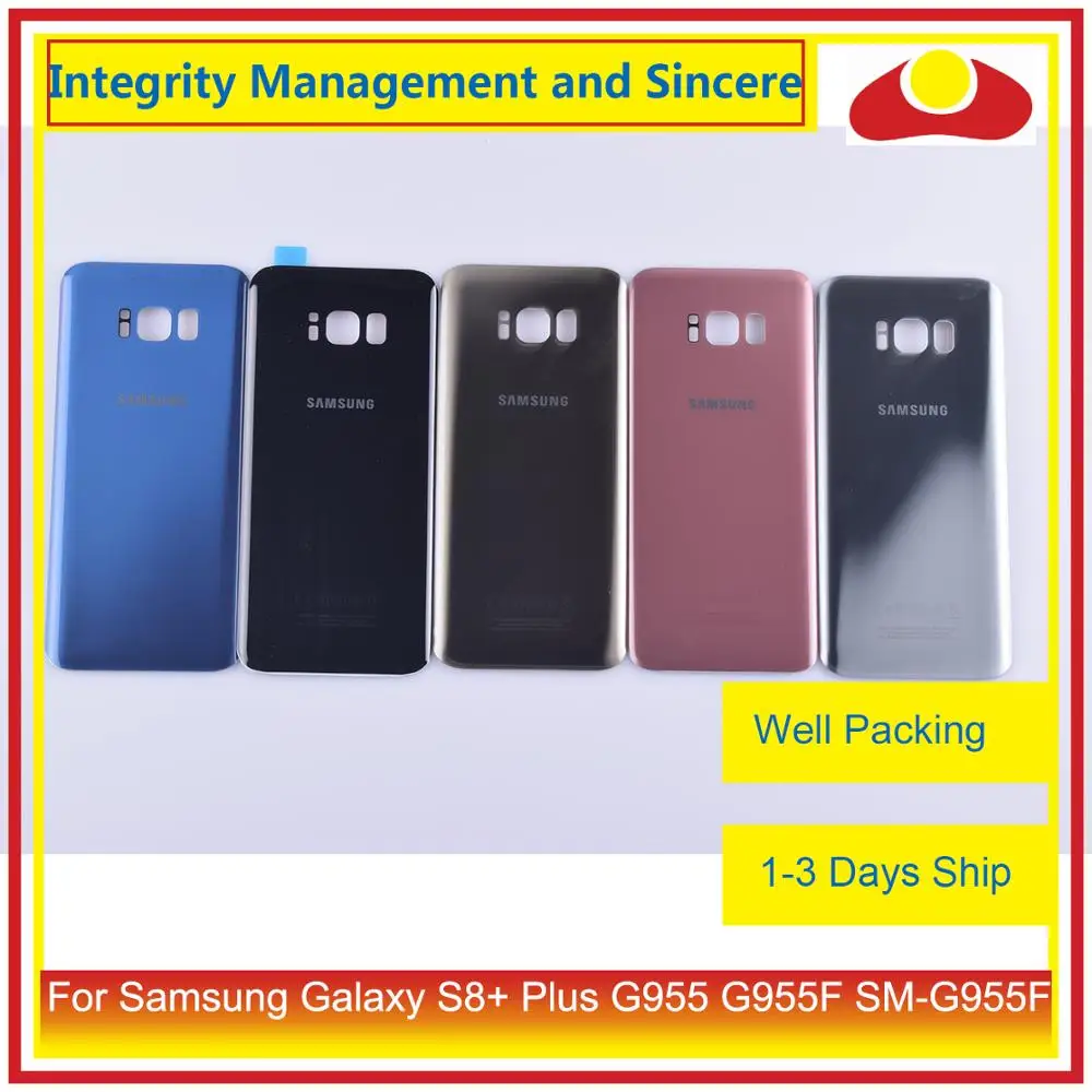 10 шт./лот для Samsung Galaxy S8 + Plus G955 G955F SM корпус батарейного отсека задняя стеклянная
