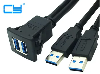 

Dual USB3.0 Waterproof Line Data Extension Line 1 m for Instrument Panel of Vehicle, Ship and Motorcycle
