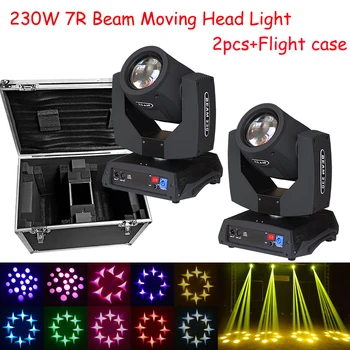 

2pcs+flight case 230W 7R Sharpy Beam Moving Head Light Spot Lights Touch Screen dj stage lighting for Disco Club Show