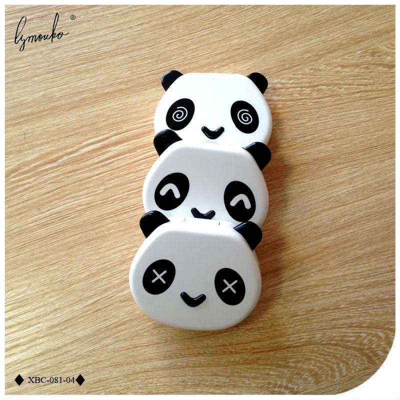 Lymouko милый белый цвет панда дизайн корпус контактных линз с зеркалом портативный контейнер линзы коробка для женщин