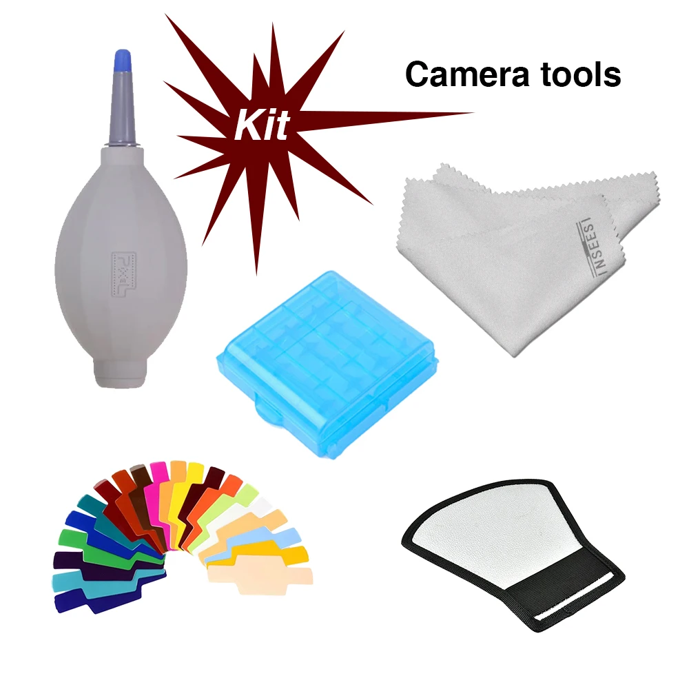 Набор инструментов для камеры цифровой зеркальный инструмент для очистки объектива вспышка цветной отражатель для Nikon Canon sony Olympus костюм из пяти предметов
