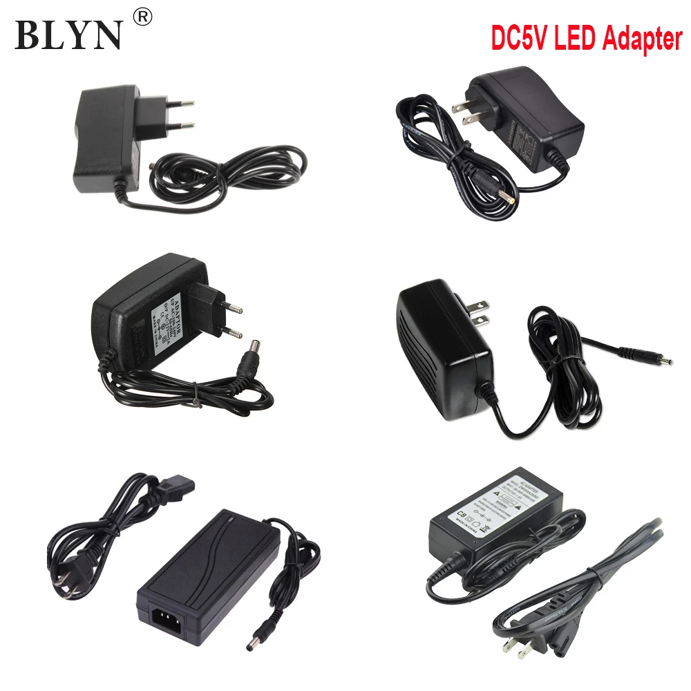 DC5V LED adaptador De Fuente De alimentación AC85V ~ 265 V 1A 2A 3A 4A 5A 6A 8A 10A De Fuente De alimentación para WS2812 WS2812B LED de luz de tira