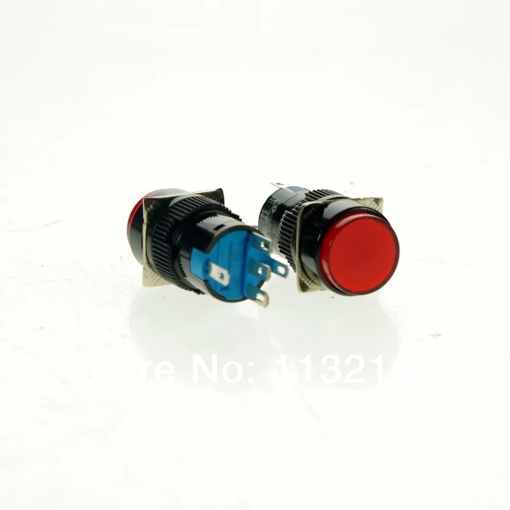 10 шт. 24VDC пилот светильник 16 мм отверстие Цвет Красный 1NO 1NC контакт 5 Pin SPST