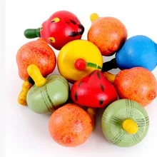 Красочный деревянный волчок Два шт в наборе случайный цвет игрушки для детей