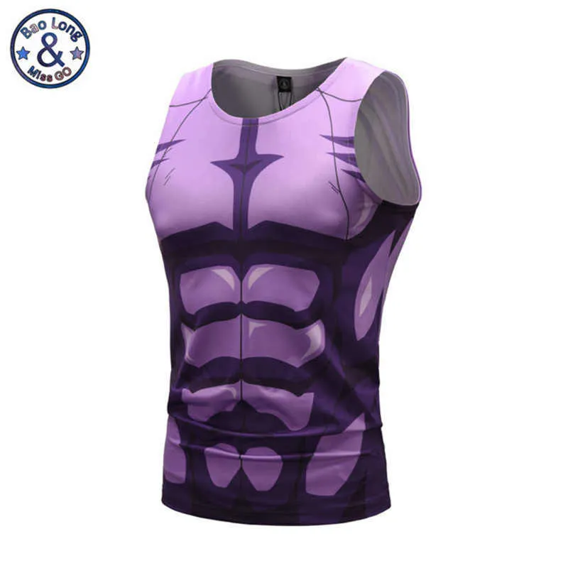 Dragon Ball Z рубашки мужская одежда для фитнеса компрессионная рубашка мужской 3D жилет Облегающая майка для бодибилдинга Tanktop