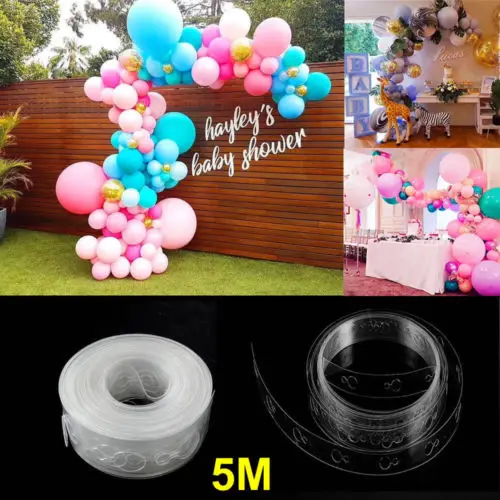 5m Balloon Chain Tape Arch Connect Strip for Wedding Birthday Party Decor Tools