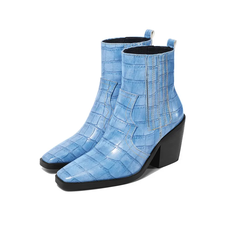 TXCNMB/женские ботильоны на высоком каблуке; зимняя обувь года; женские элегантные ботинки «Челси» из натуральной кожи на молнии; базовая обувь для вечеринок