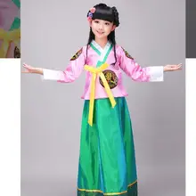 Горячая Распродажа ханбок девочка Детский ханбок танец меньшинств одежда