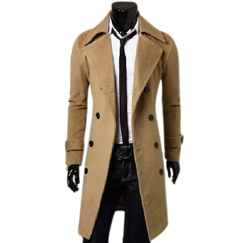 Зима-осень, мужской Тренч, длинное приталенное пальто, ветровка, модная верхняя одежда, топы AIC88