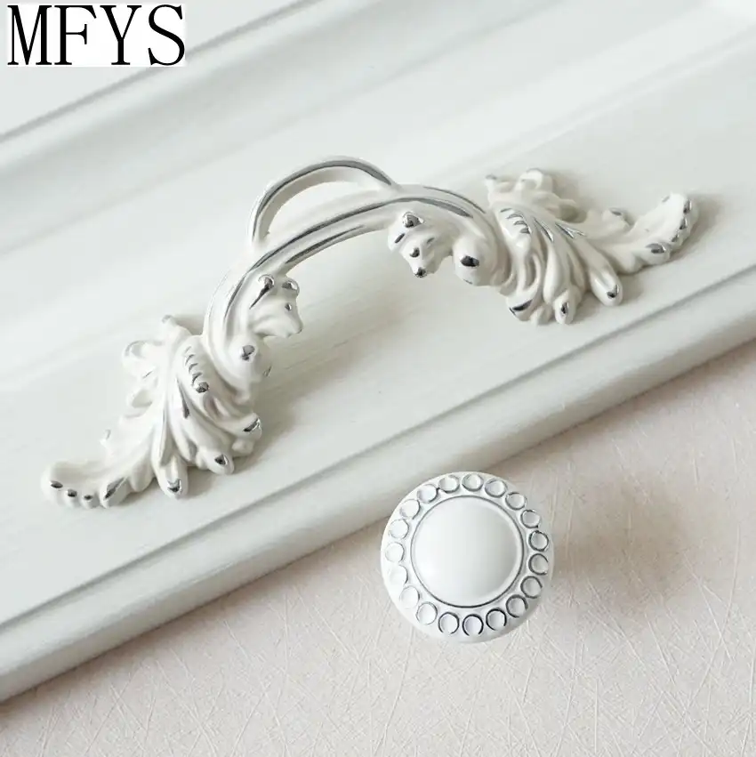 2 5 Shabby Chic Dresser Pulls Handle Drawer Knob White Silver