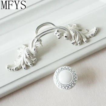 

2.5" Shabby Chic Dresser Pulls Handle / Drawer Knob White Silver Rustic Kitchen Cabinet Handle Door Handle Furniture Decor 64MM