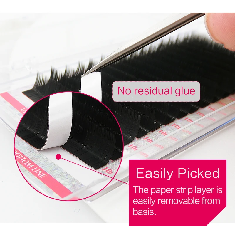 Online Nona Lamode 10 Pcs lot L Curl Palsu Mata Bulu Mata Ekstensi 0.10 Mm 0.07 Mm Mink Volume Ekstensi Bulu Mata Individu