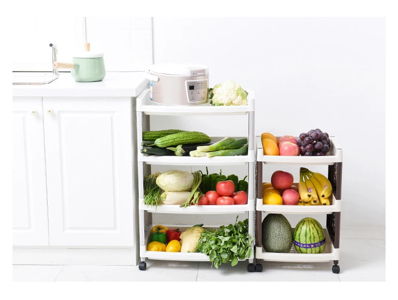 Кухонные стеллажи для хранения напольная многослойная устойчивая овощная стойка для хранения корзины пластиковая корзина для ванной комнаты органайзер для приправ