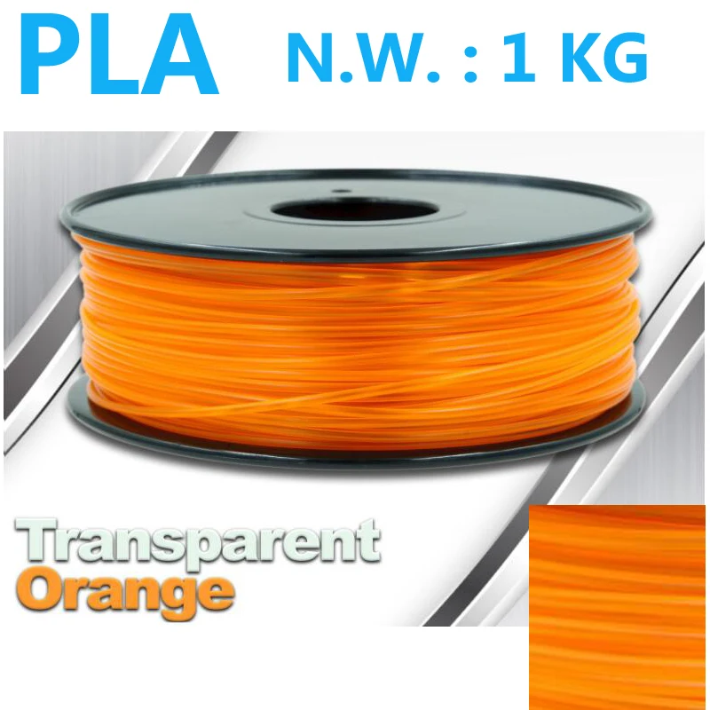 

Transparent Orange pla filament impressora 3d plastic filament USA Natural material 3d printer filament 1kg 1.75mm filament