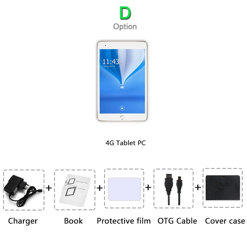 Новейший 10,1 дюймов 3g/4G LTE планшетный ПК две sim-карты Android 8,0 Octa core 6 Гб ram 1280*800 ips wifi Bluetooth планшеты шт 10 - Комплект: Комплект 4