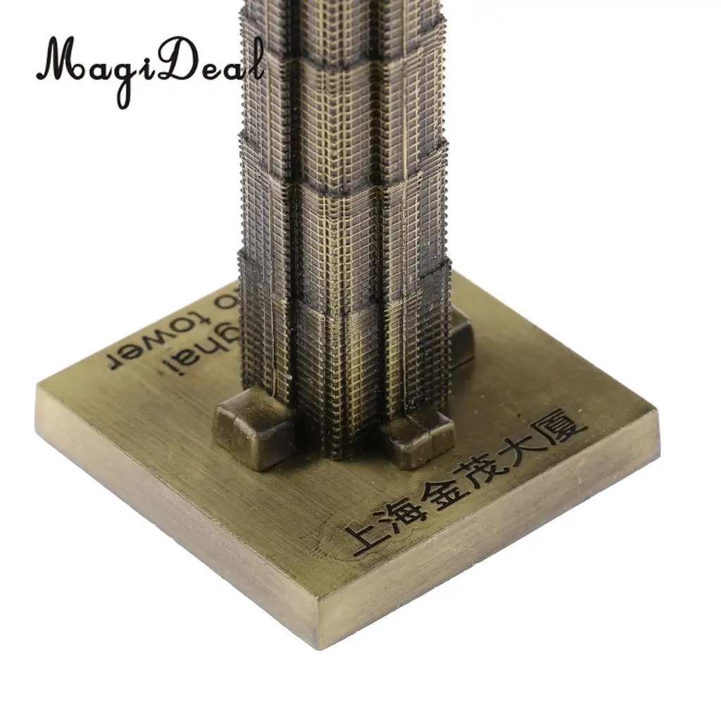 3 Pieces Souvenir Building Metal Shanghai Skylines Buildings Model Desk Decor Gift - 15cm