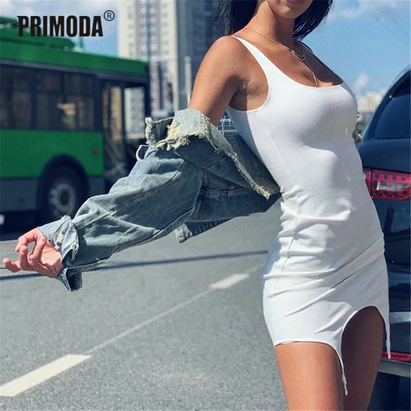 

Harajuku Summer New Women Sexy Dress Street Skinny Backless Tank Irregular Dresses Mini Black Solid Party Dress Clubwear PR537G