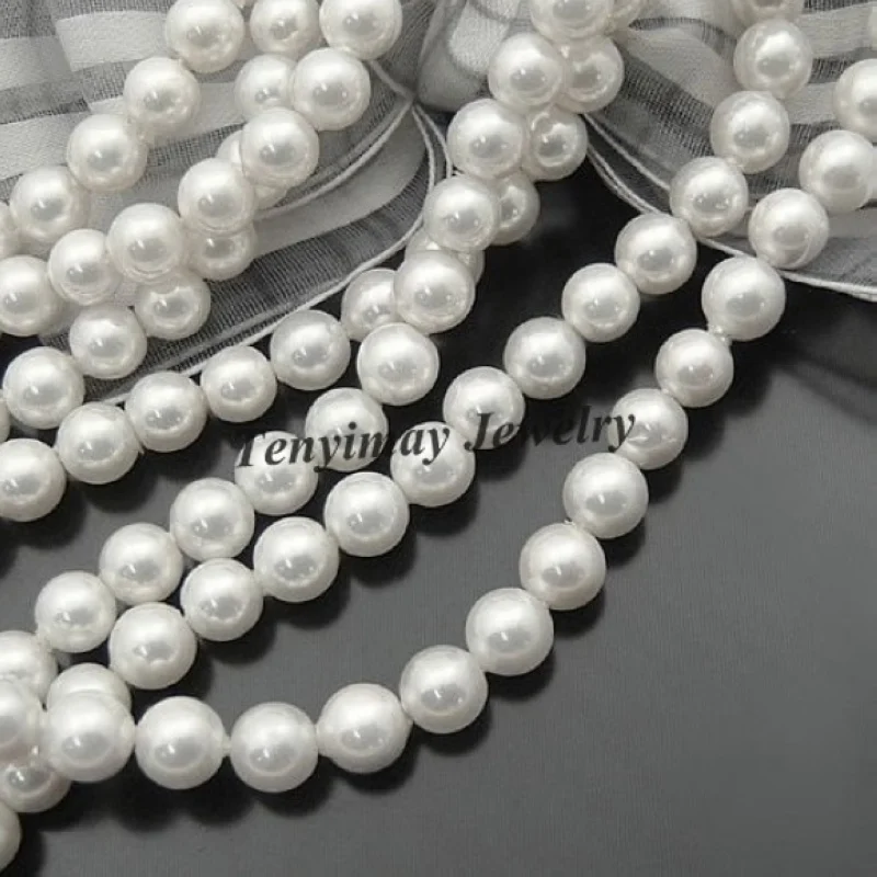 Wholesale 6mm White Glass Imitation Pearls, Cheap Imitation Pearl