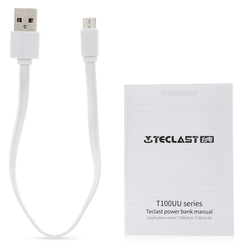 Teclast T100UU Мощность банк 10000mAh 5V 2.1A двойной Выход Micro USB Вход Батарея со световыми индикаторами