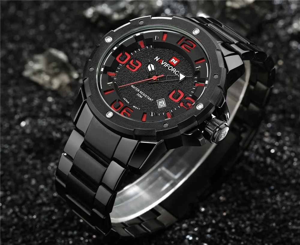 Новый бренд naviforce кварцевые тег Для мужчин часы Повседневная Полный стали