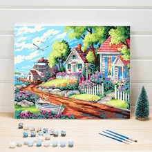 Краски картины по номерам рисунок на холсте самодельная картина маслом Акриловая художественная раскраска для гостиной стены для создания свадебного украшения