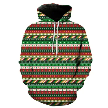 

New Green Yellow Striped Mens Hoodies Christmas Cosply 4 Patterns Casual Black Hoodie S To 3xL Plus Size