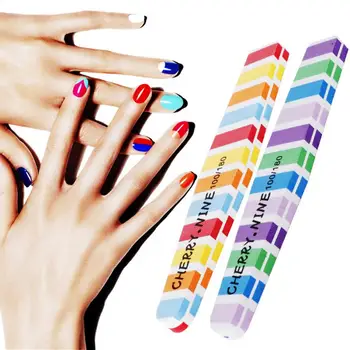 

Nail File 10pcs Stripe Pattern Nail Art Manicure Tool Nail Sanding Sponge Files Buffer Polisher Nails Accessoires
