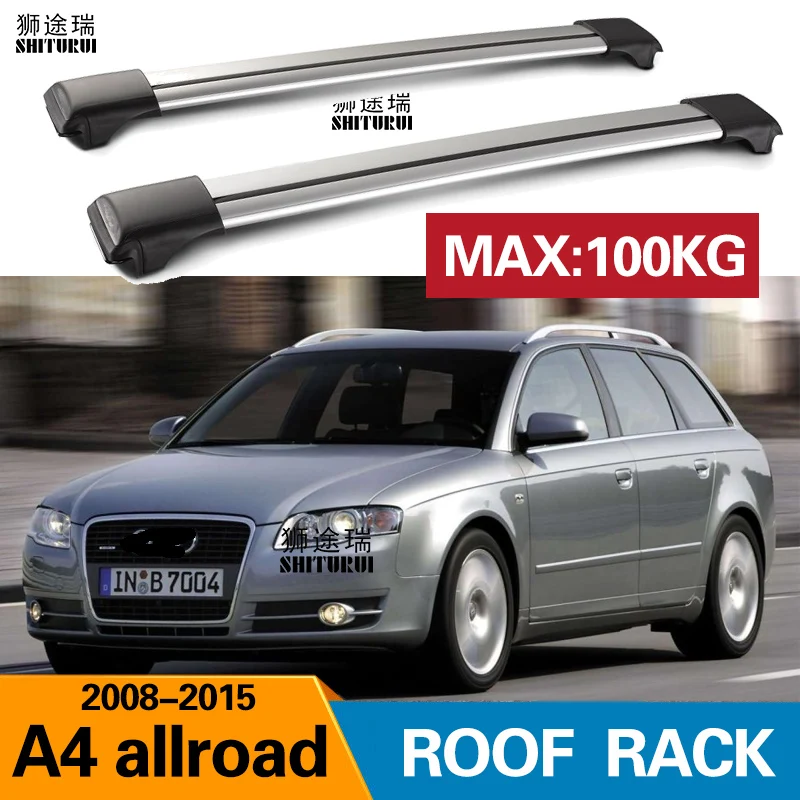 2 шт штанги на крышу для Audi-A4 Allroad(8KH, B8) [2009-] алюминиевый сплав боковые штанги поперечные рельсы багажник на крышу багажа CUV SUV светодиодный