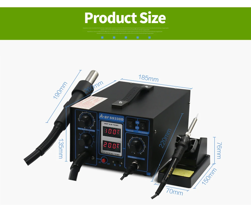 2-в-1 паяльная станция с двойным цифровым дисплеем A-BF SS330D паяльная станция без примесей свинца и паяльной станции горячий воздух пистолет мобильного ремонта
