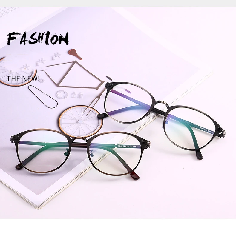 Fashion Round Metal Bronze Glasses For Men Women Optical Eyeglasses Spectacle Frames Woman Clear Lens Reading Eyeglass Eyewear