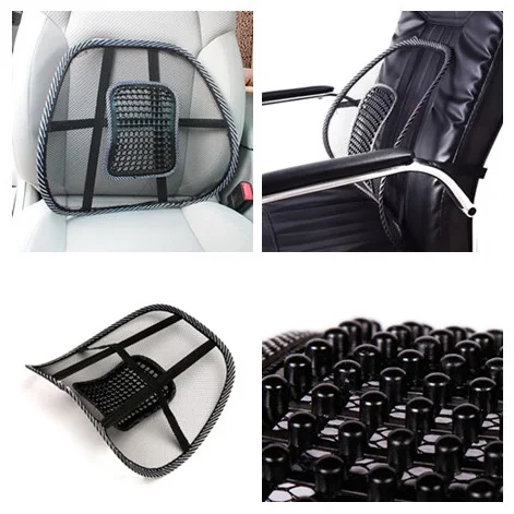 Back Support Massage Chair Cushion Mesh Relief Lumbar Brace Lumbar Back Support Chair Mat Car Truck Office Home Seat Cushion