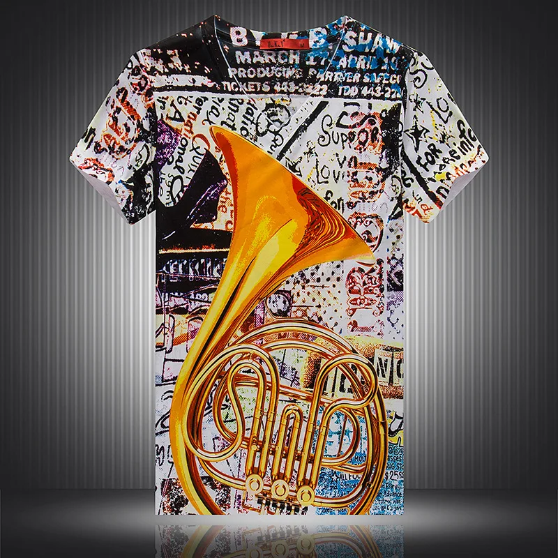

Creative big speaker 3d digital print hip hop short-sleeved t shirt Summer 2019 New quality cotton streetwear t shirt men M-XXXL