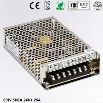 

double sortie 5 V 24 V D 60 W Bbloc d'alimentation AC a DC DC6A DC1.25A