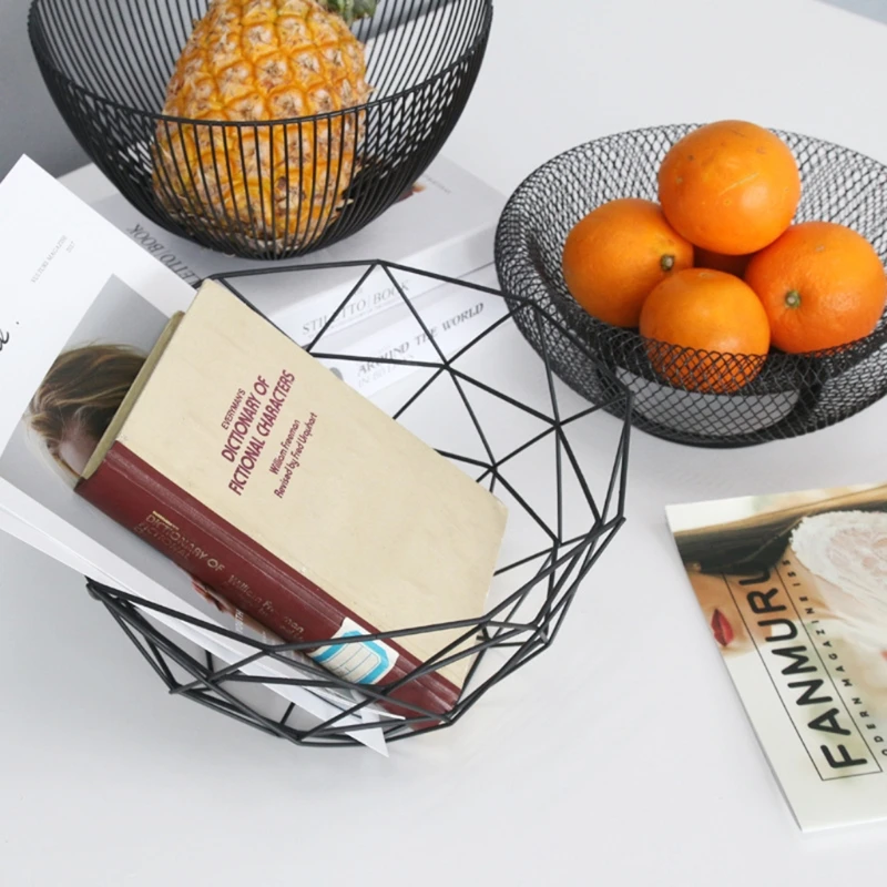 

Metal Fruit Vegetable Storage Bowls Kitchen Egg Baskets Holder Nordic Minimalism